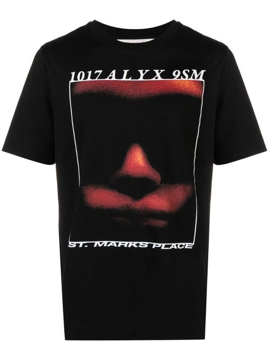 Black Icon Face Print T-shirt