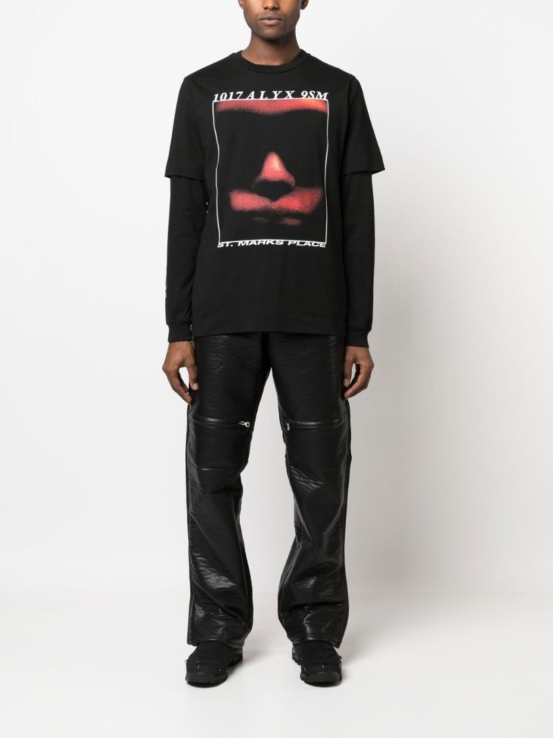 Black Icon Face Print T-shirt