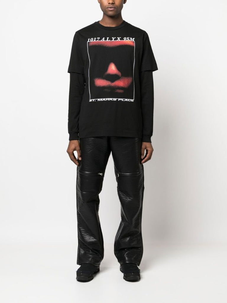 Black Icon Face Print T-shirt