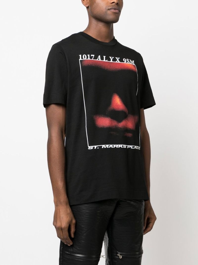 Black Icon Face Print T-shirt