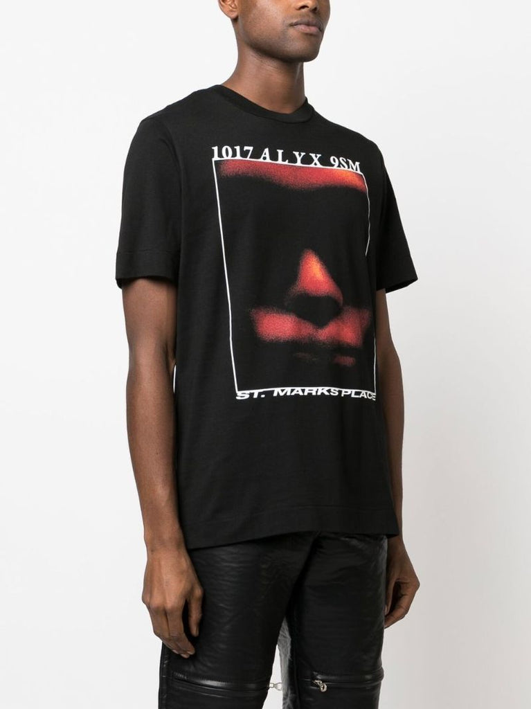 Black Icon Face Print T-shirt