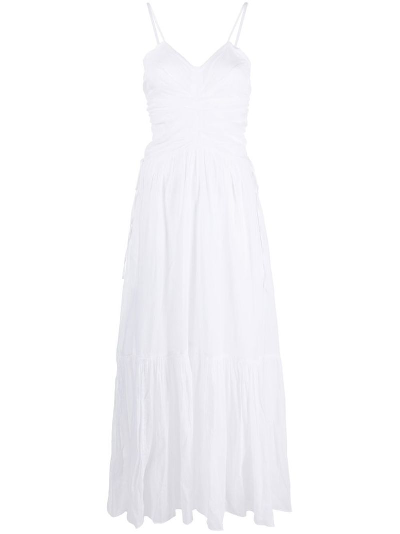 White Gathered Maxi Dress