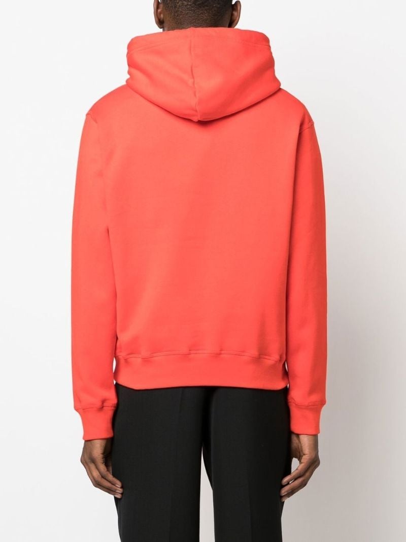 Orange Icon Print Hoodie