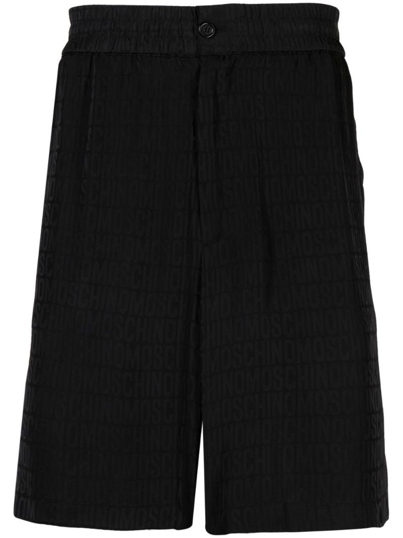 Black All-over Logo Print Shorts