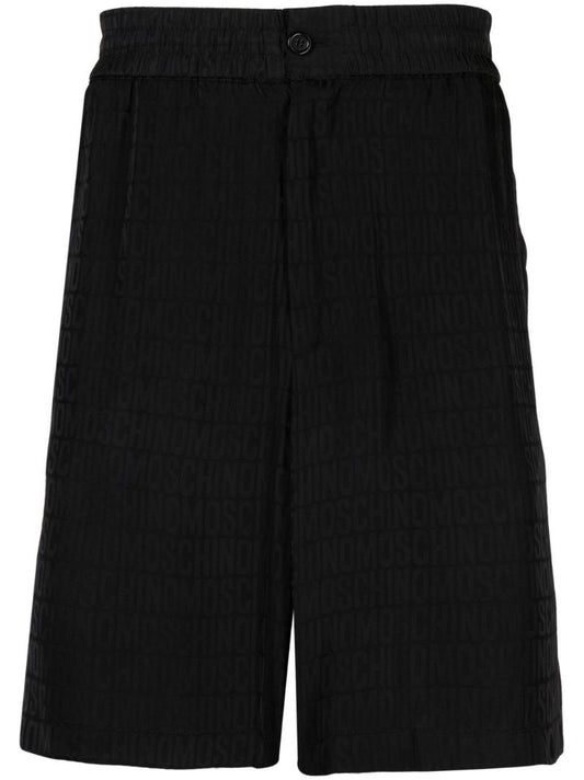 Black All-over Logo Print Shorts