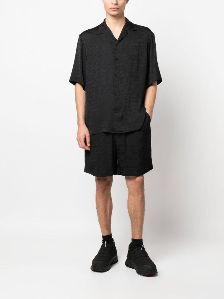 Black All-over Logo Print Shorts