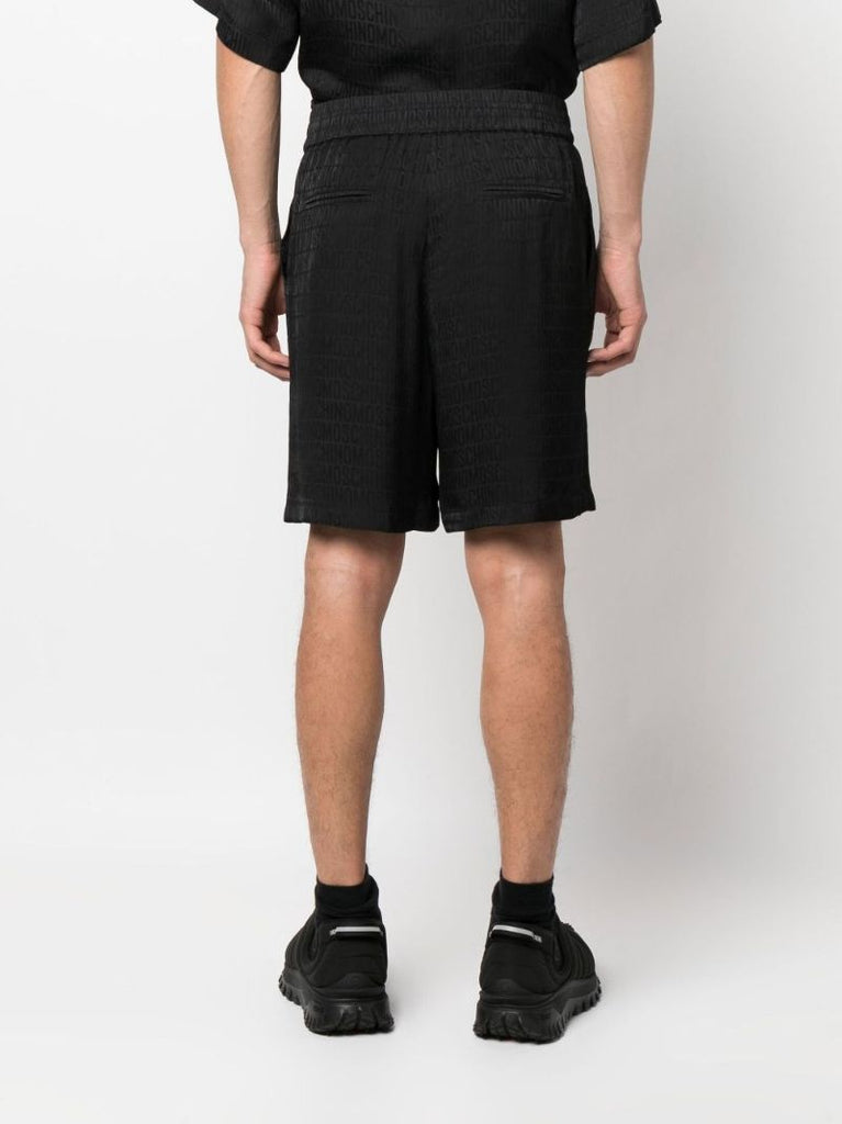 Black All-over Logo Print Shorts