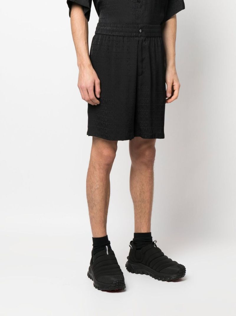 Black All-over Logo Print Shorts