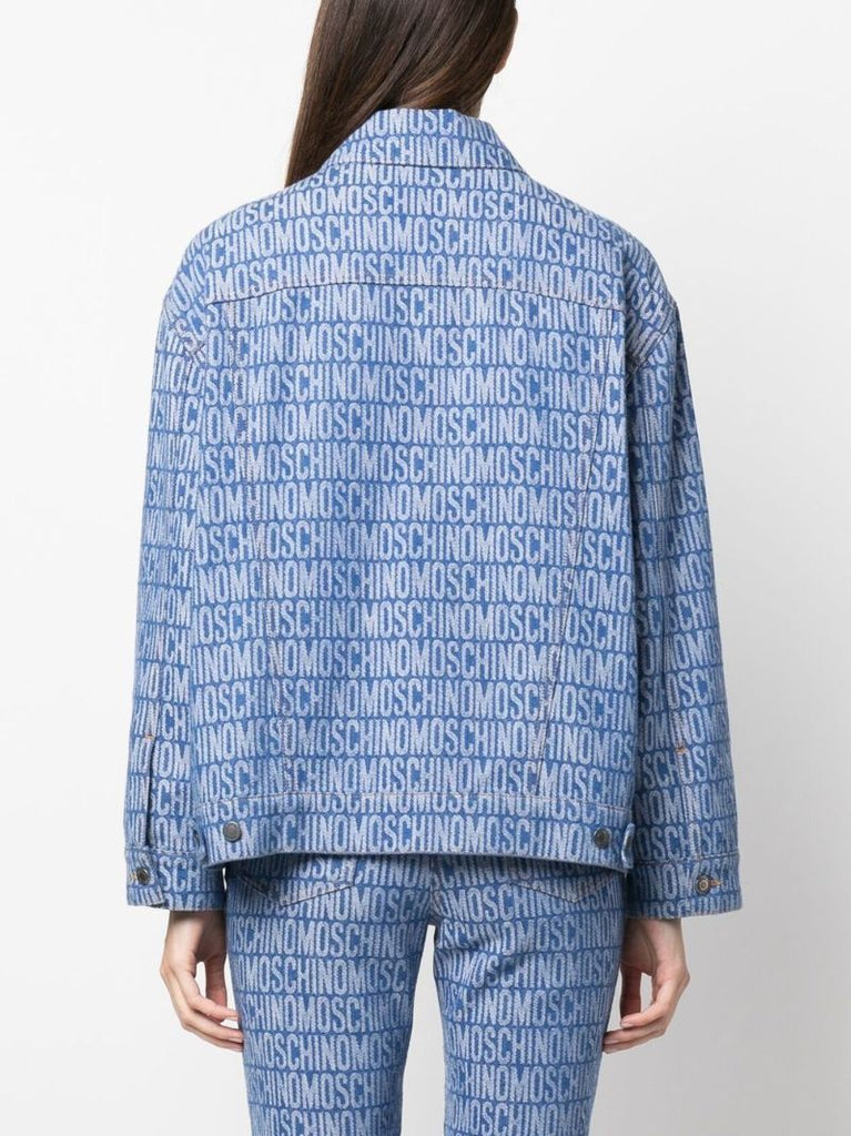 Blue Logo Print Denim Jacket