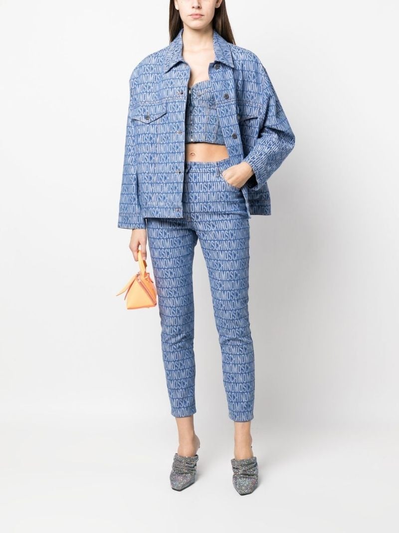Blue Logo Print Denim Jacket