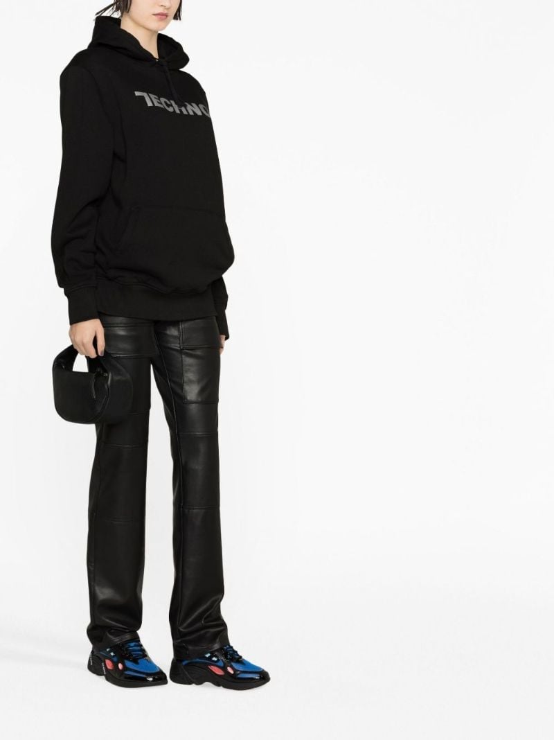 Black Techno Cotton Hoodie