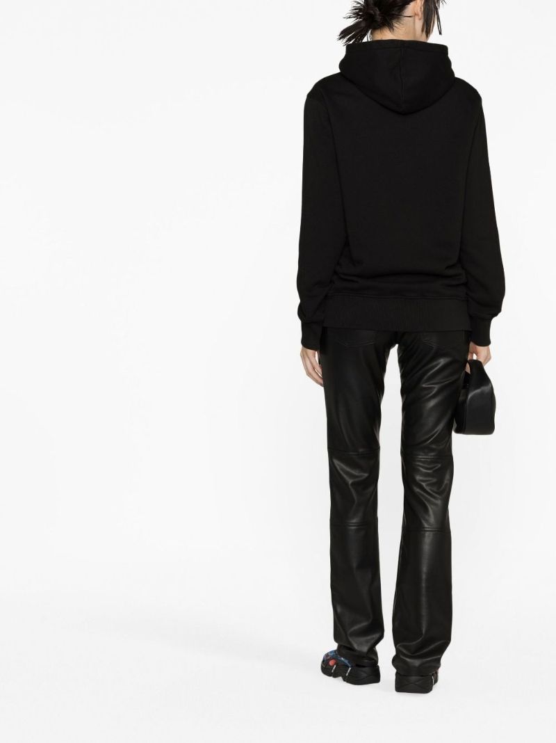 Black Techno Cotton Hoodie