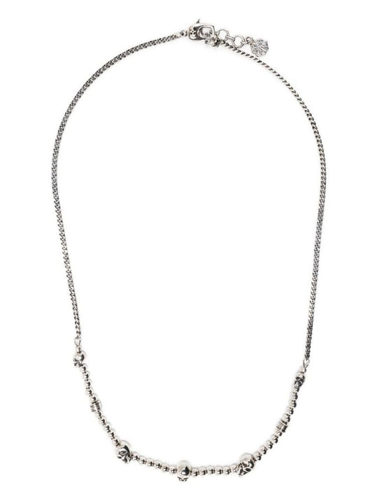 Silver-tone Skull Necklace