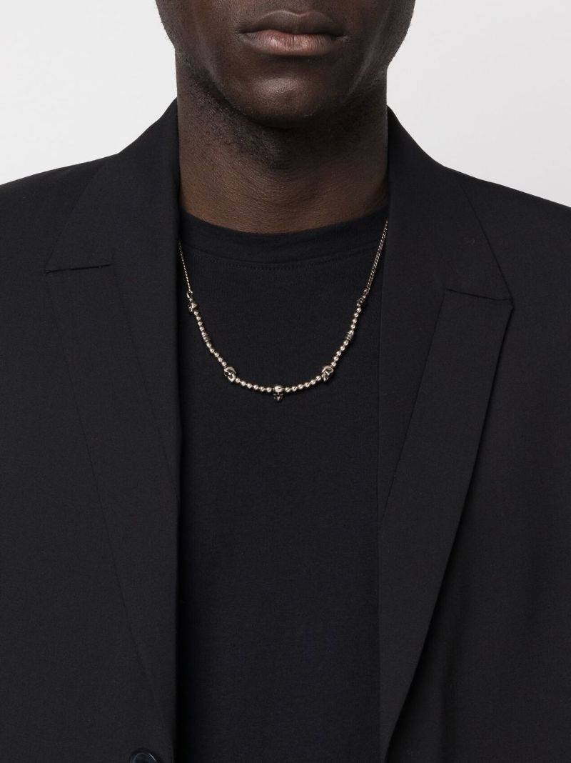 Silver-tone Skull Necklace