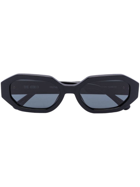 Black Irene Oval Sunglasses