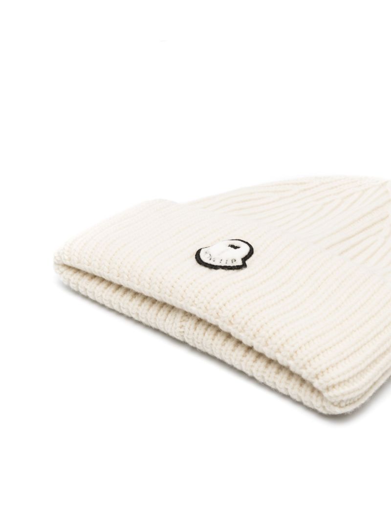 Neutral Logo-patch Wool Beanie