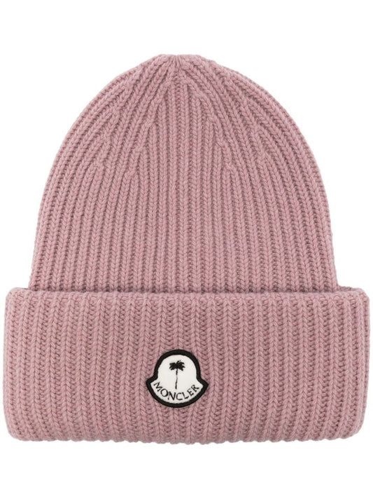 Pink Logo-patch Knit Beanie