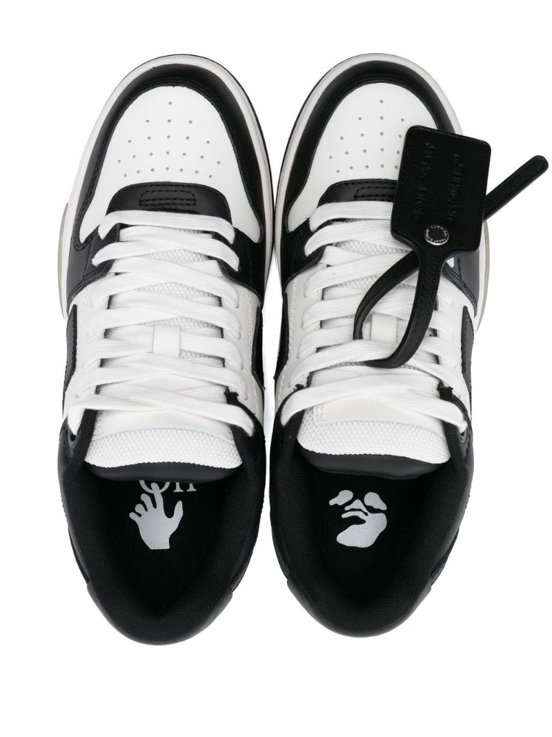 Black and White Out of Office Leather Sneakers