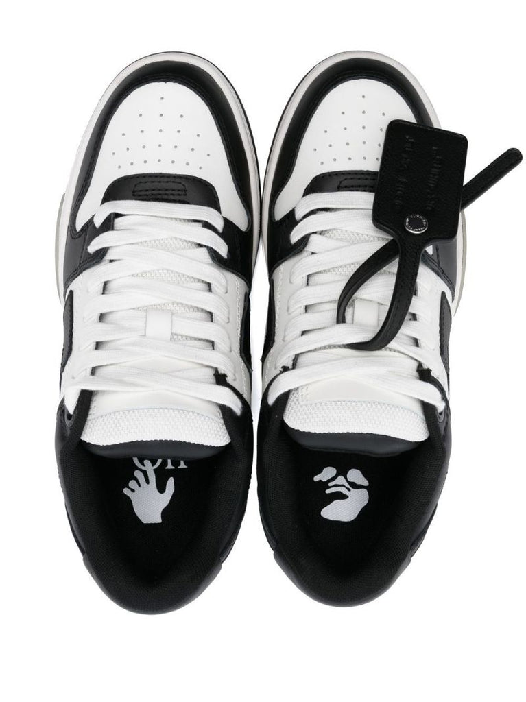 Black and White Out of Office Leather Sneakers