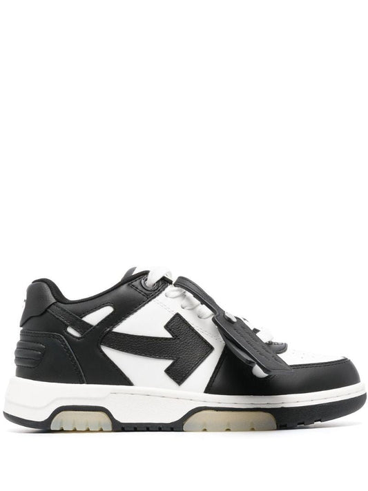 Black and White Out of Office Leather Sneakers