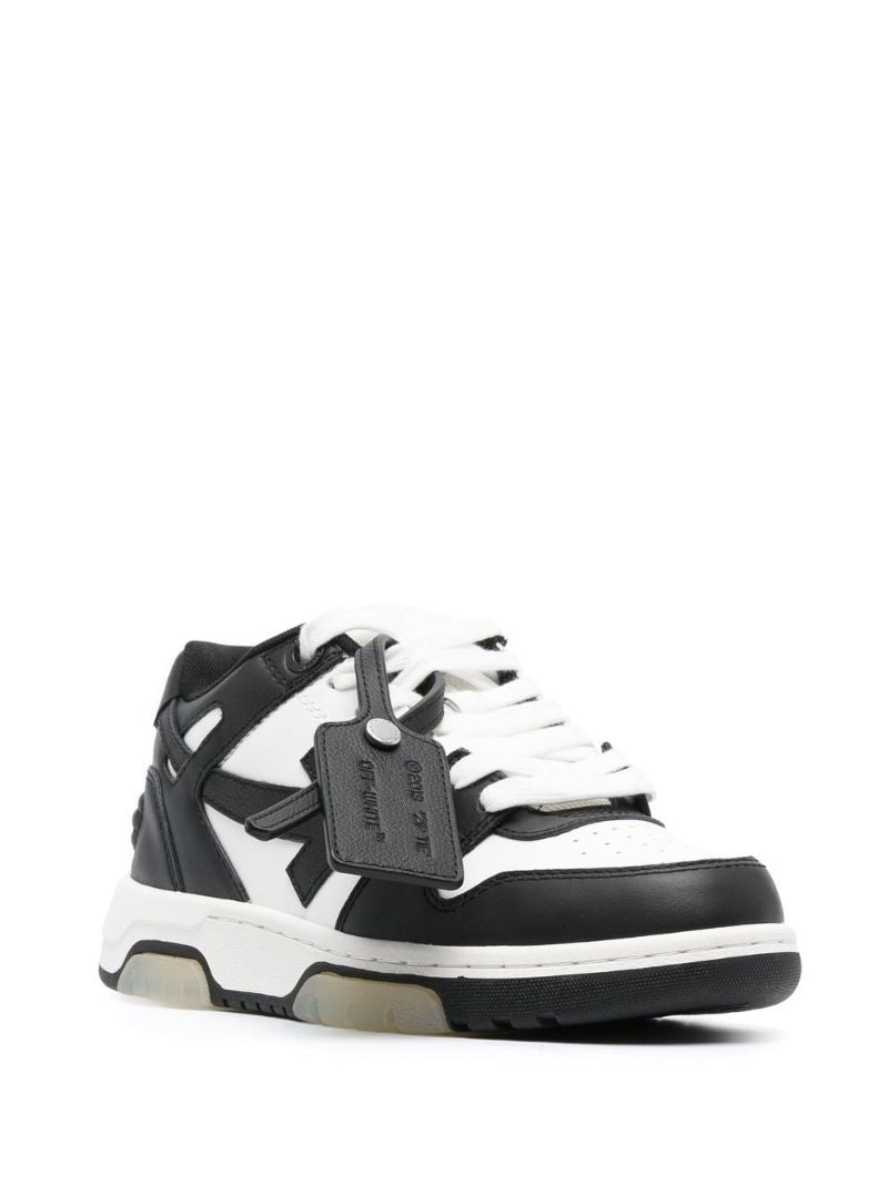 Black and White Out of Office Leather Sneakers