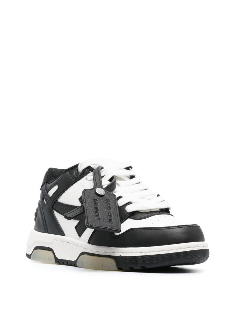 Black and White Out of Office Leather Sneakers