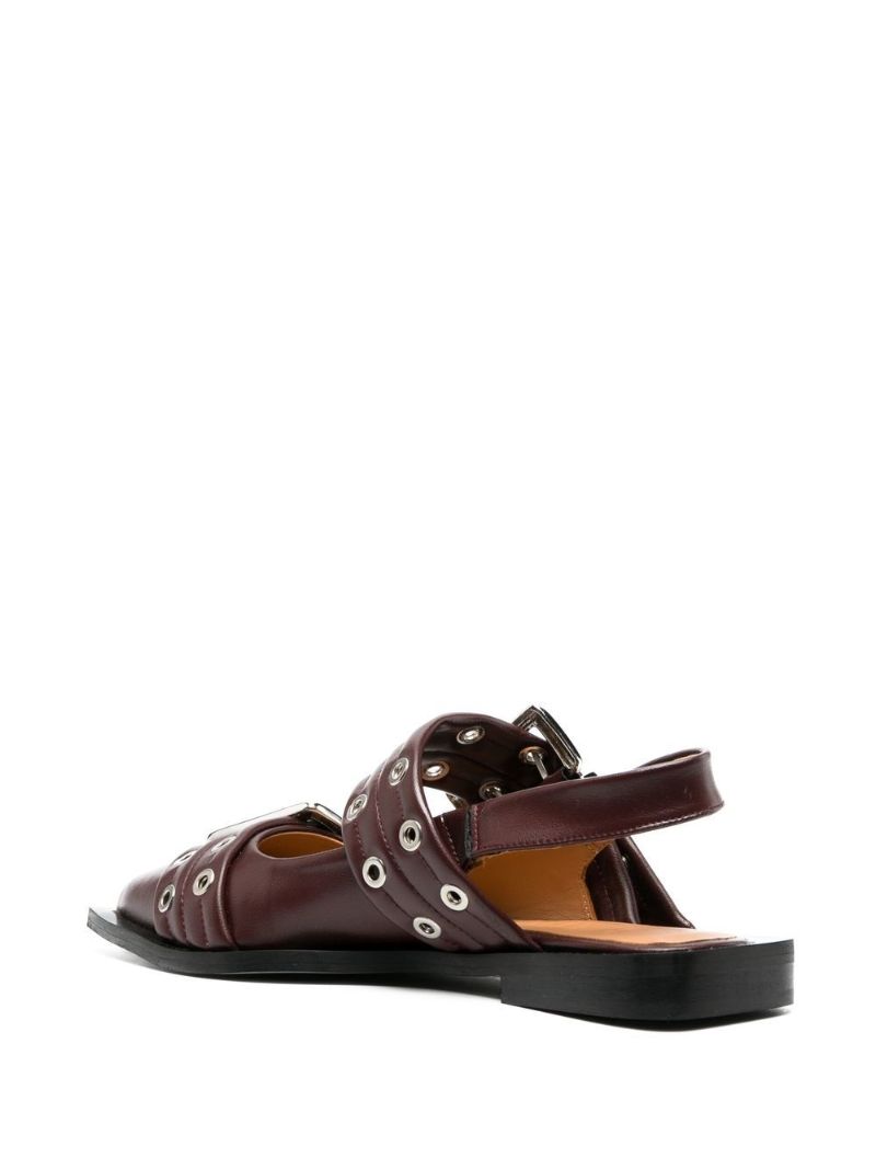 Brown Buckled Leather Pumps