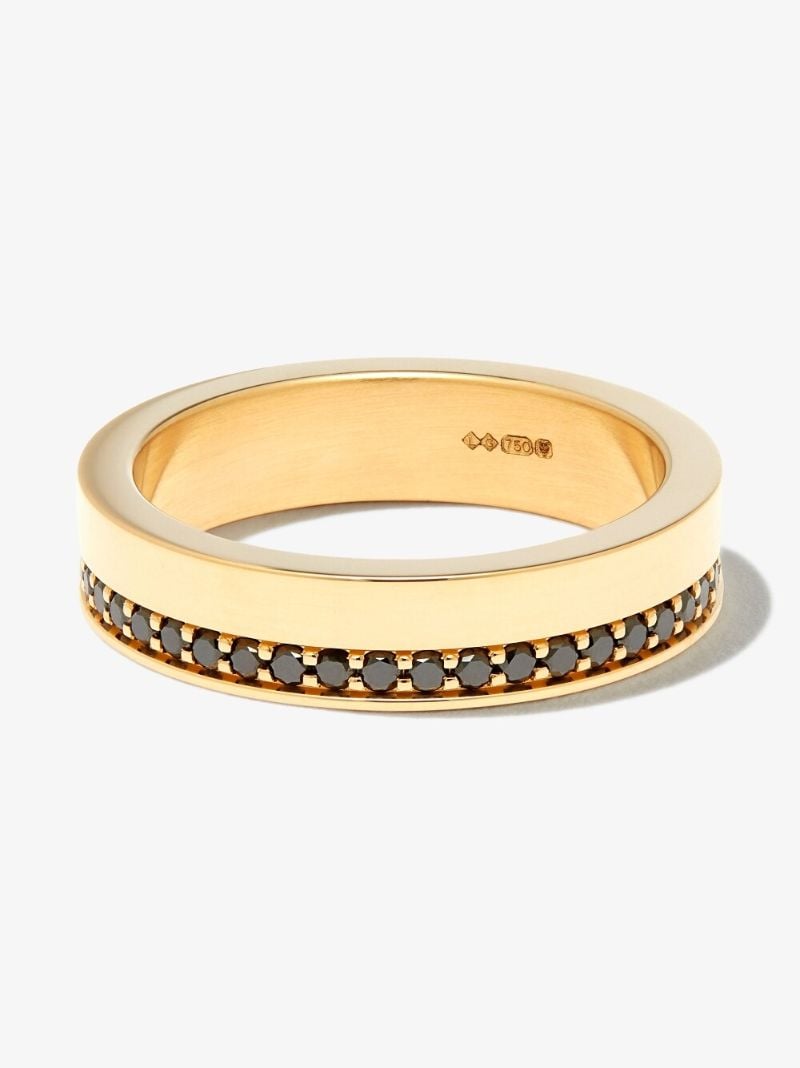 18k Yellow Gold La 9g Diamond Polished Ribbon Ring