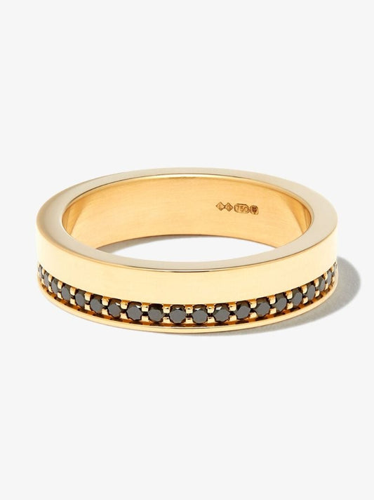 18k Yellow Gold La 9g Diamond Polished Ribbon Ring