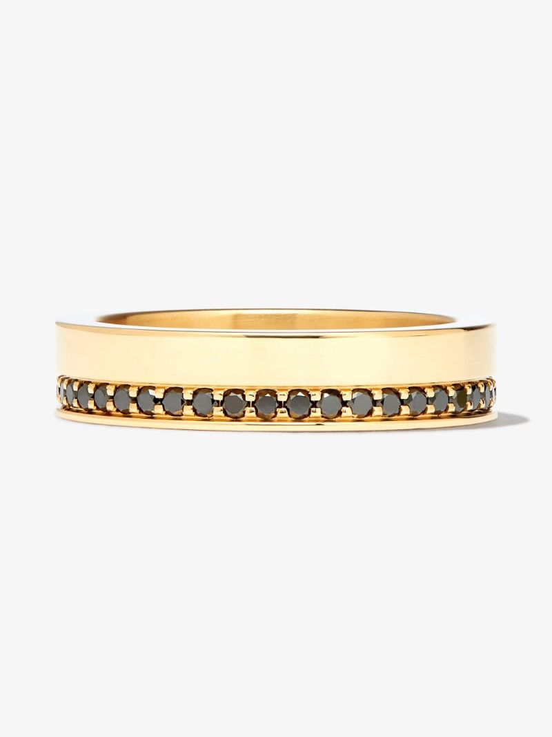 18k Yellow Gold La 9g Diamond Polished Ribbon Ring