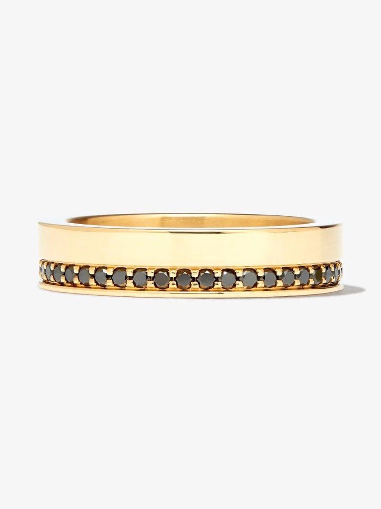 18k Yellow Gold La 9g Diamond Polished Ribbon Ring