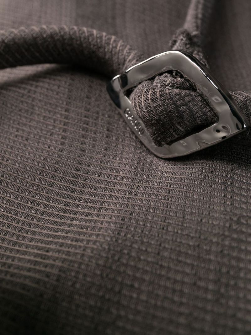 Grey Striped Straight-leg Trousers
