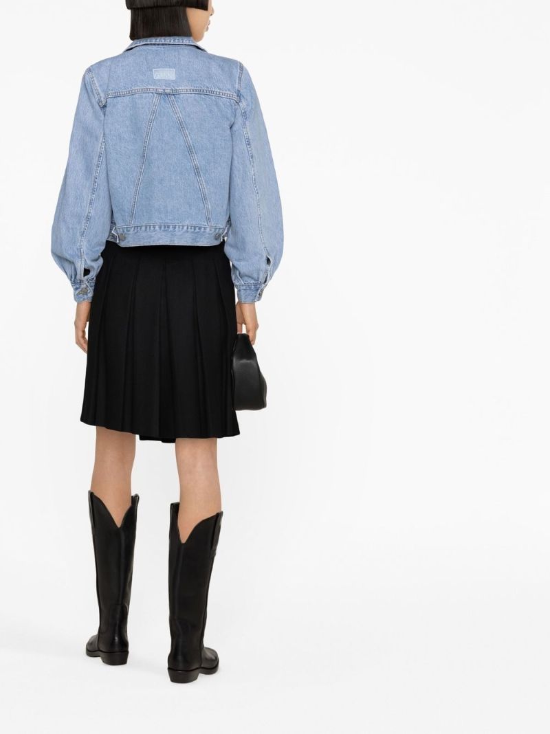 Blue Puff Sleeve Denim Jacket