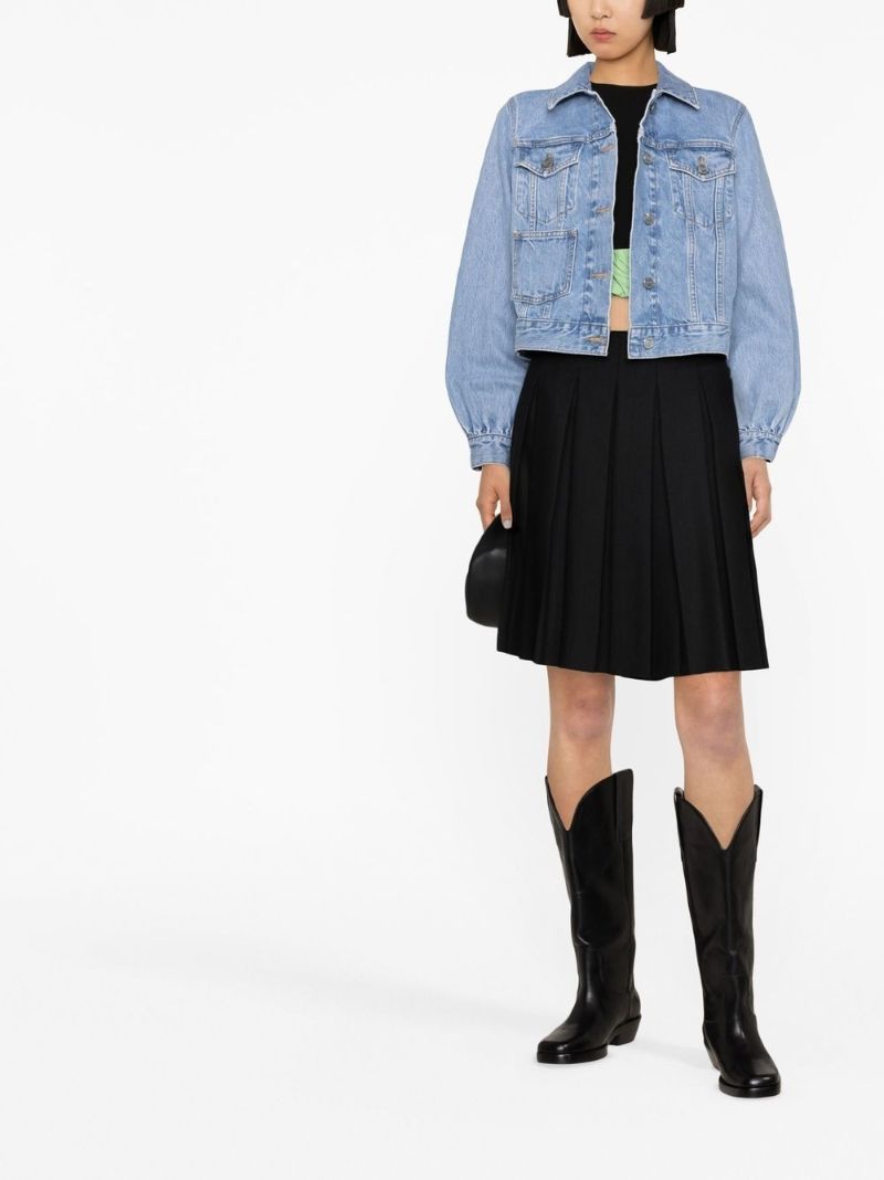Blue Puff Sleeve Denim Jacket