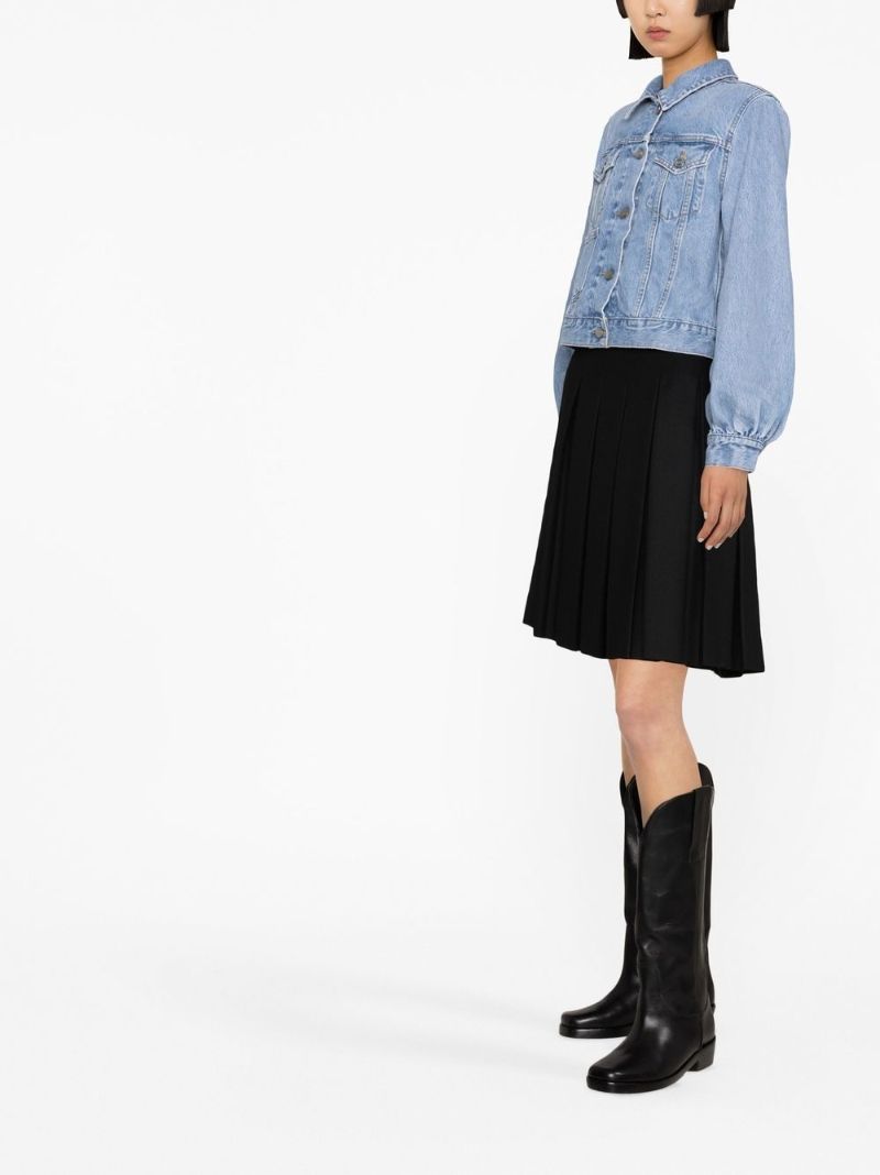 Blue Puff Sleeve Denim Jacket