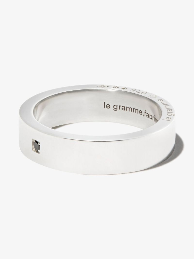 Sterling Silver La 7g Brushed Ribbon Diamond Ring