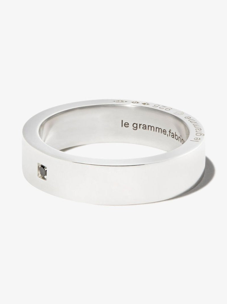 Sterling Silver La 7g Brushed Ribbon Diamond Ring