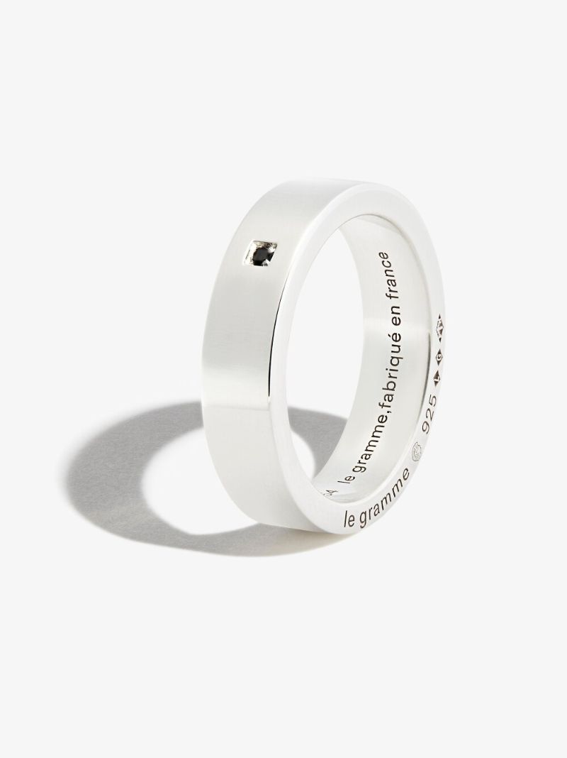 Sterling Silver La 7g Brushed Ribbon Diamond Ring