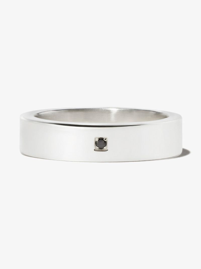Sterling Silver La 7g Brushed Ribbon Diamond Ring