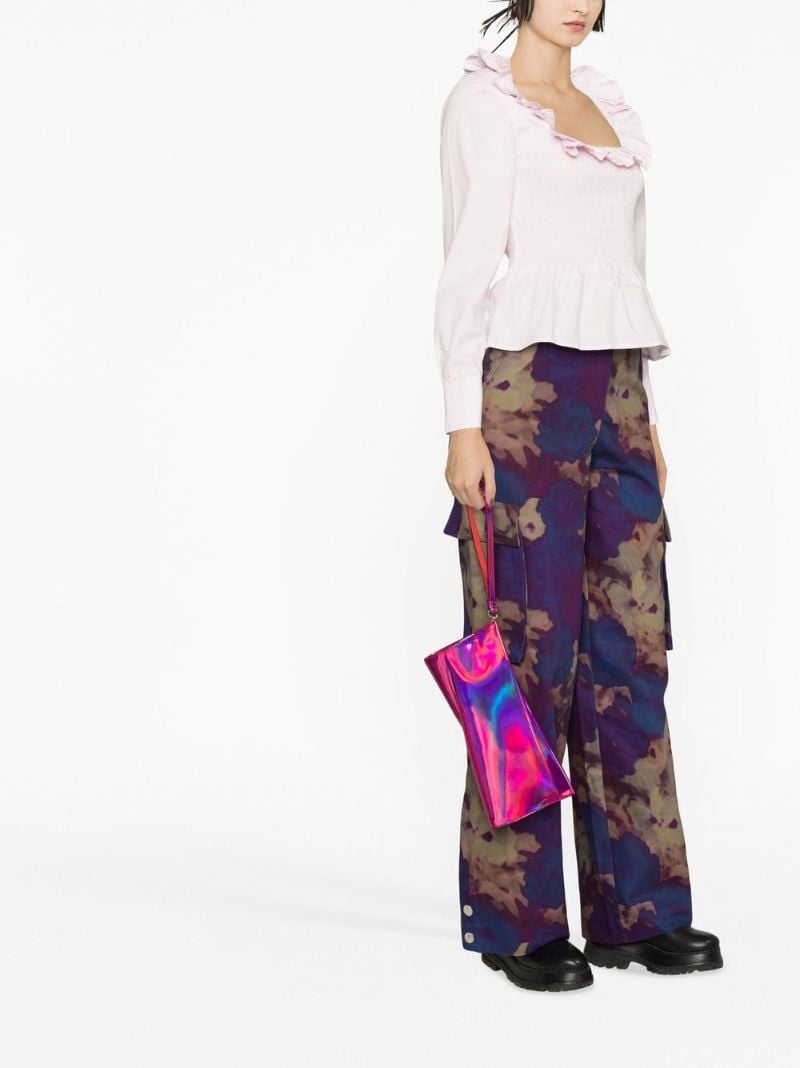 Pink Ruffle-trim Organic Cotton Blouse