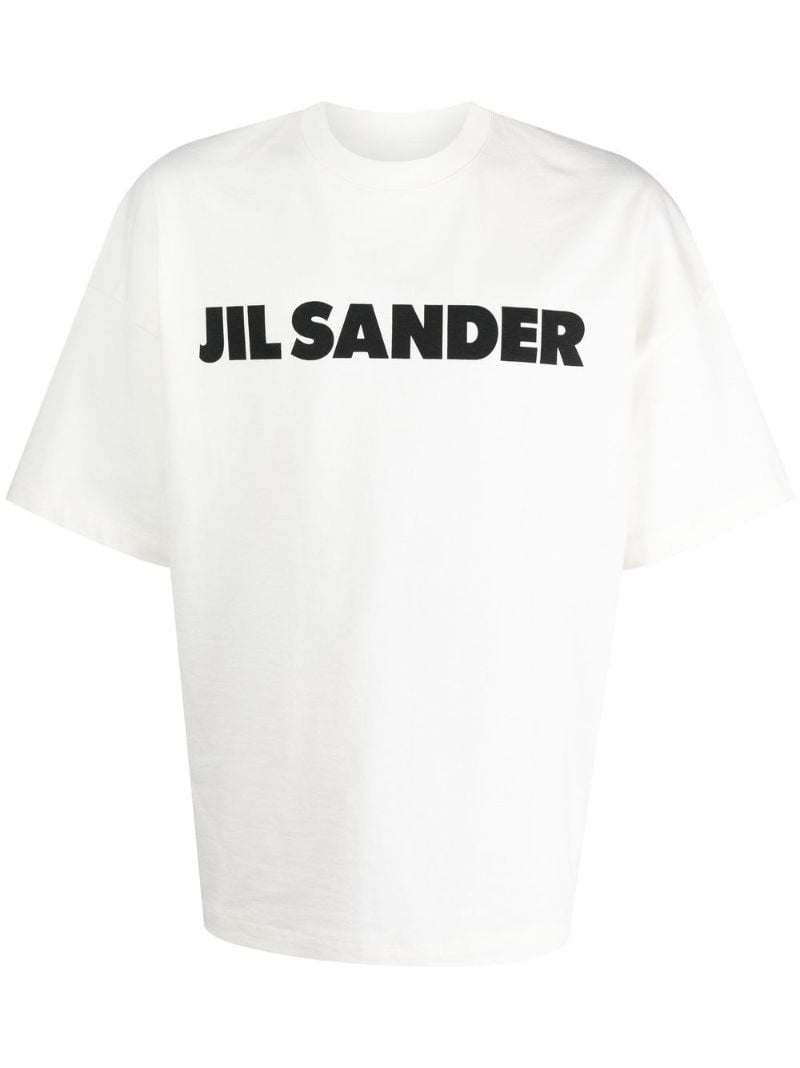 White Logo Cotton T-shirt