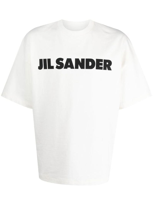 White Logo Cotton T-shirt