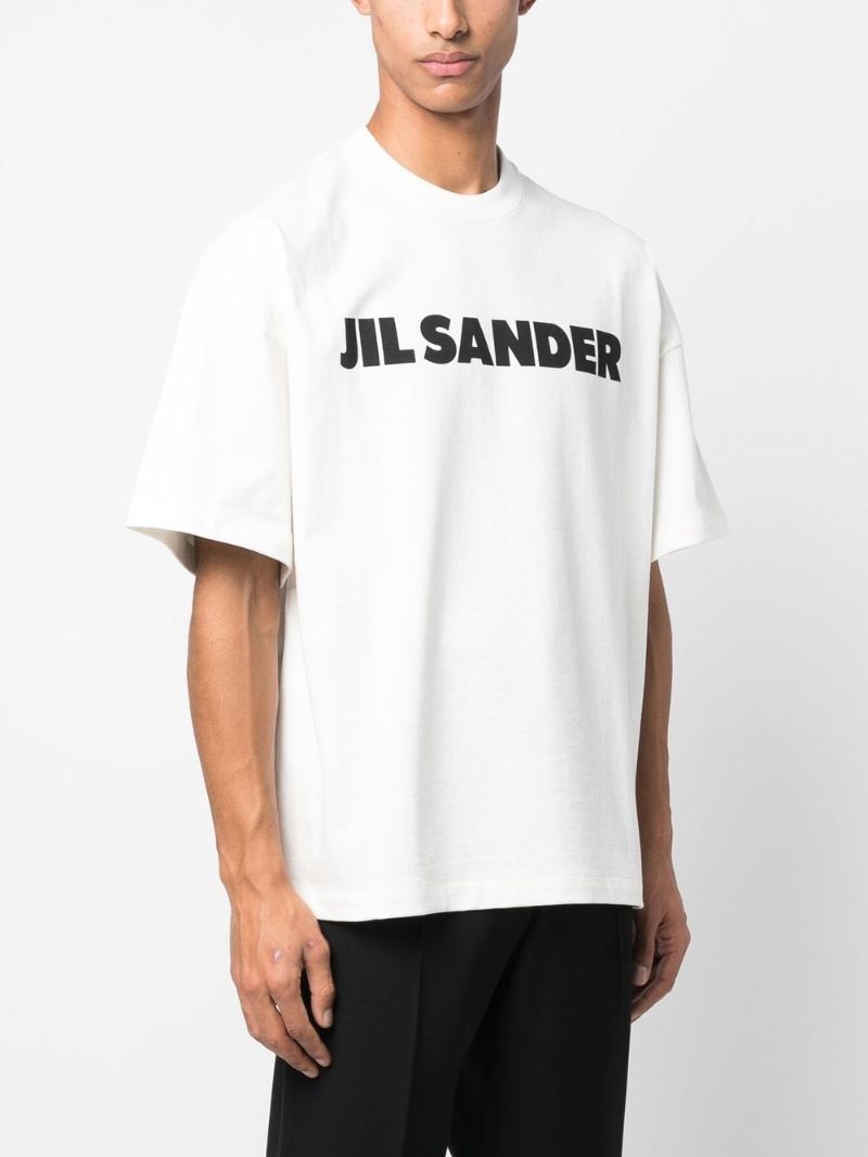 White Logo Cotton T-shirt