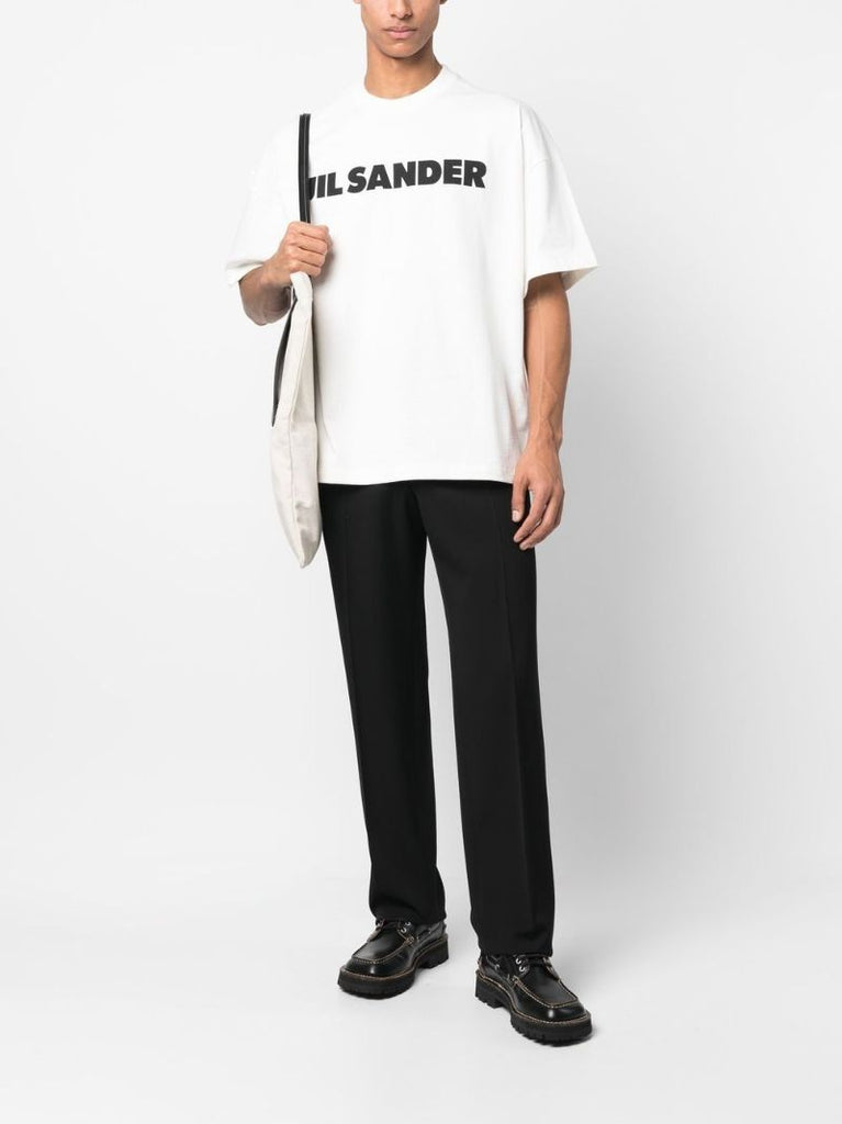 White Logo Cotton T-shirt