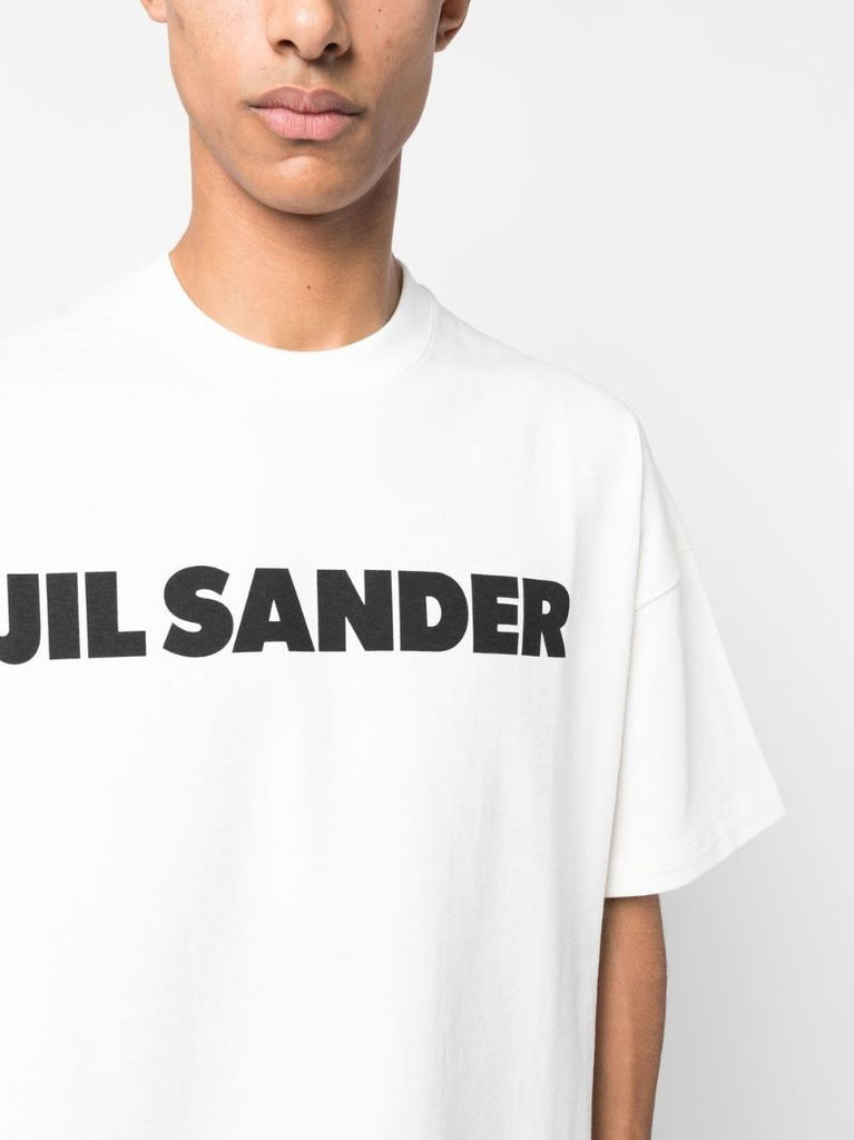 White Logo Cotton T-shirt