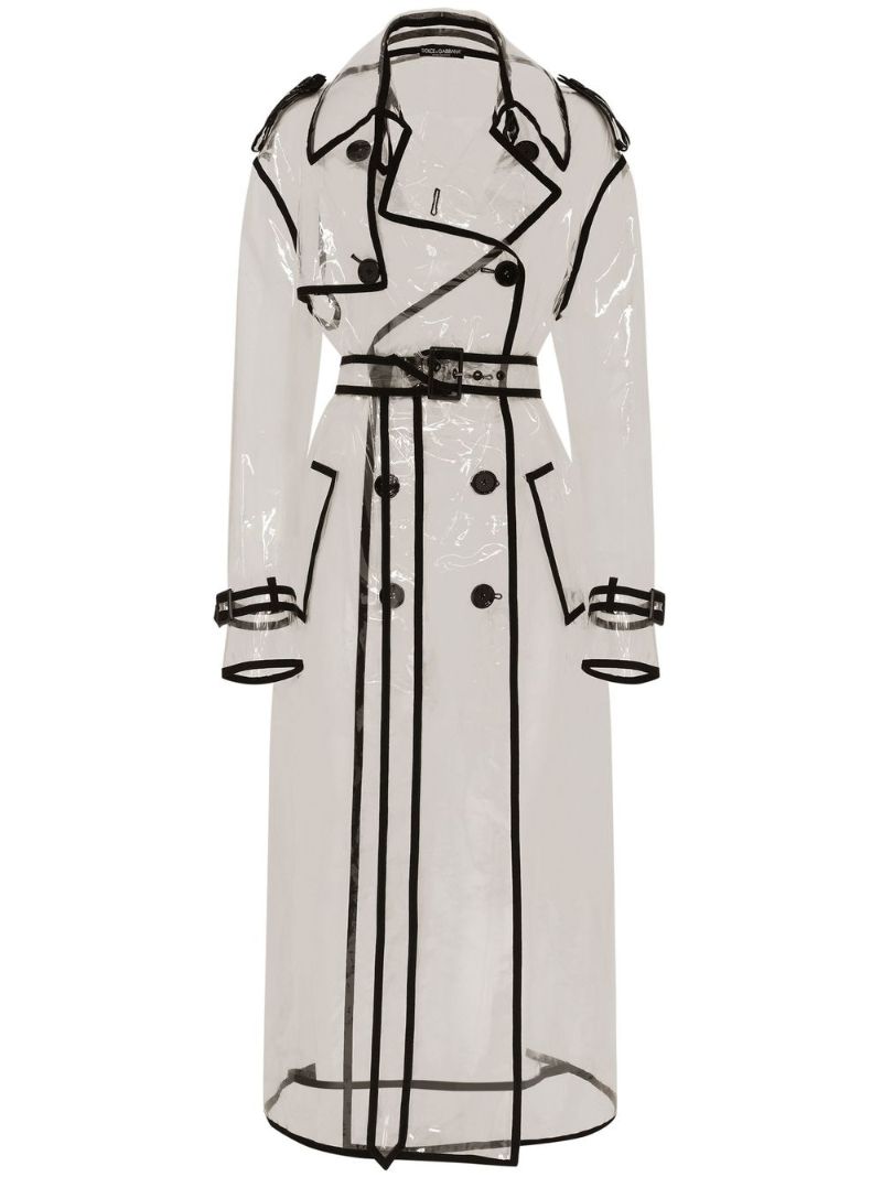 Black Kim Transparent Design Trench Coat