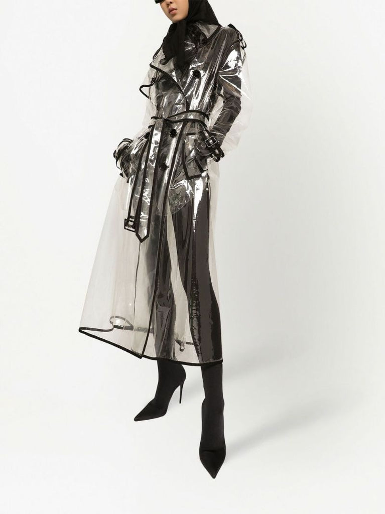 Black Kim Transparent Design Trench Coat