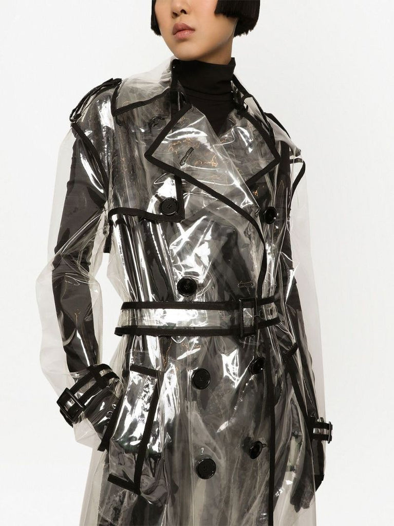 Black Kim Transparent Design Trench Coat