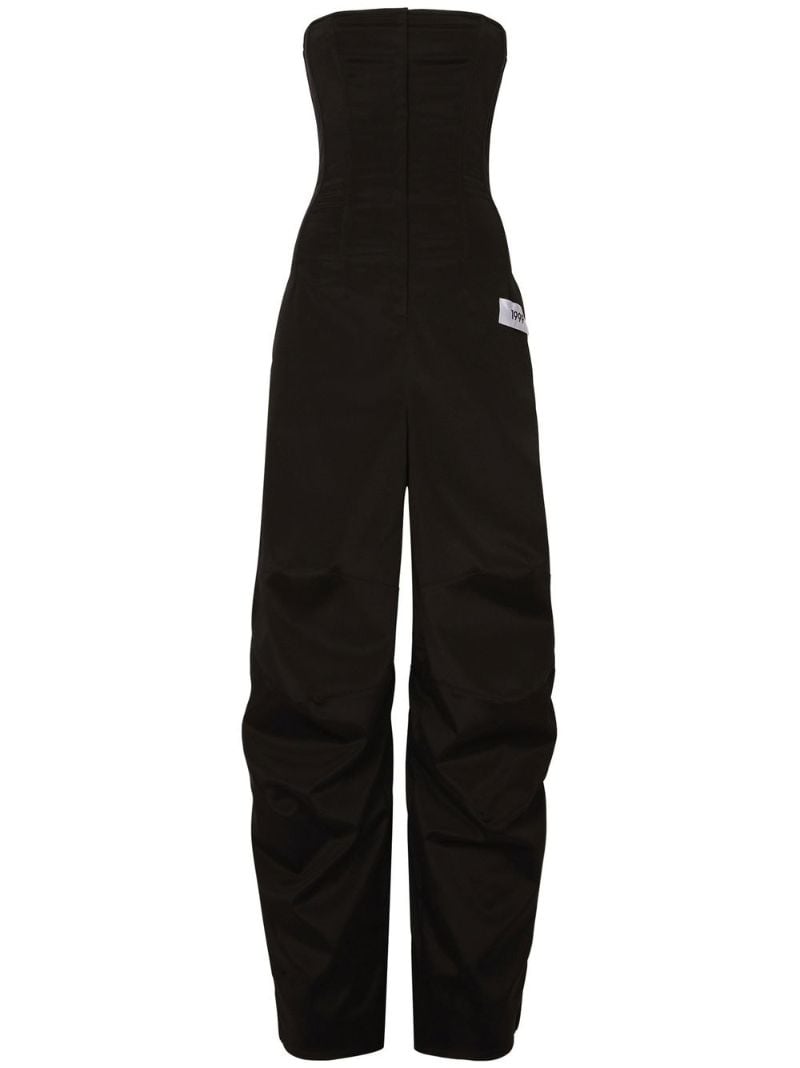 Black Number-patch Strapless Jumpsuit