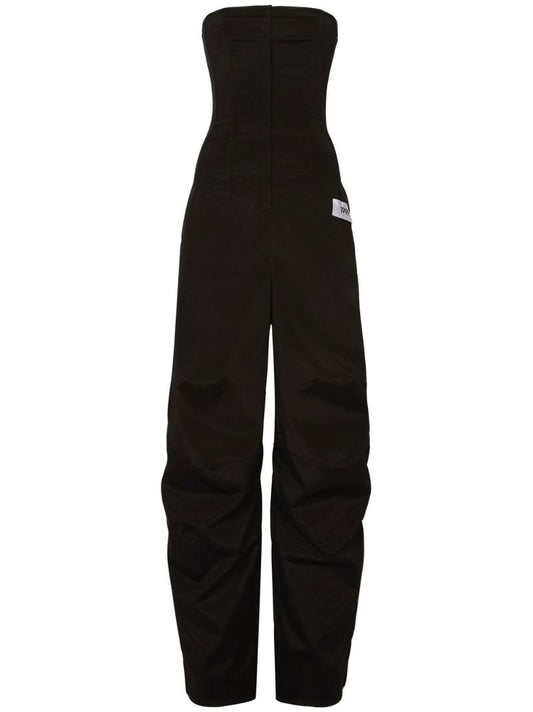 Black Number-patch Strapless Jumpsuit